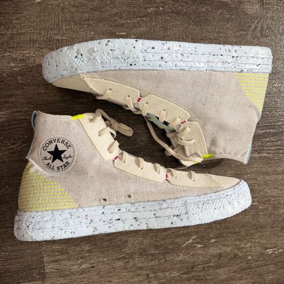 Converse Chuck Taylor All Star Crater Foam High Top Sneakers Beige Blue M9 / W11 - Picture 6 of 9